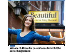 Win 1 of 40 double passes to Beautiful the Carole King Musical + CD