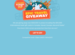 Win 1 of 5 $10,000 international travel gift cards + more!