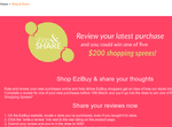 Win 1 of 5 $200 shopping sprees!
