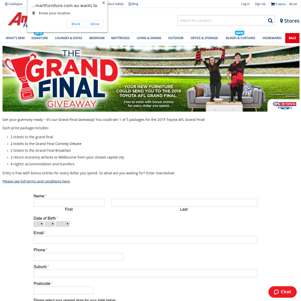 Win 1 of 5 AFL Grand Final Packages for 2