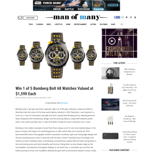 Win 1 of 5 Bomberg Bolt 68 Watches Valued at $1,590 Each
