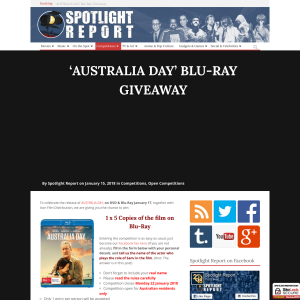 Win 1 of 5 copies of Australia Day on blu-ray