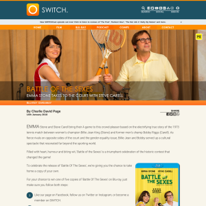 Win 1 of 5 copies of Battle of the Sexes on bluray