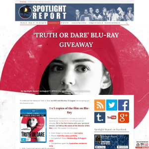 Win 1 of 5 copies of Truth or Dare