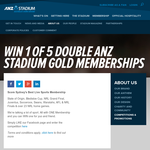 Win 1 of 5 Double ANZ Stadium Gold Memberships