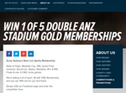 Win 1 of 5 Double ANZ Stadium Gold Memberships