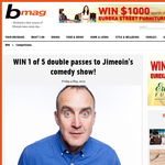 Win 1 of 5 double passes to Jimeoin's Brisbane comedy show!