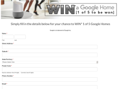 Win 1 of 5 Google home devices