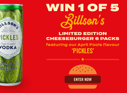 Win 1 of 5 Limited Edition Billson's Vodka with Cheeseburger 6 Packs