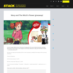 Win 1 of 5 Mary and The Witch’s Flower Prize Packs