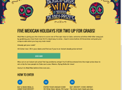Win 1 of 5 Mexican holidays for 2!