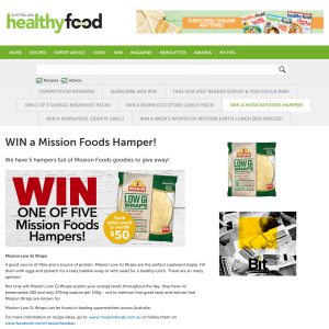 Win 1 of 5 Mission Foods hampers