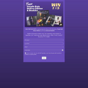 Win 1 of 5 Prince 'Purple Rain' Prize Packs