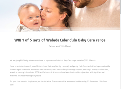 Win 1 of 5 Sets of Weleda Calendula Baby Care Range