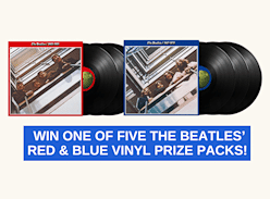 Win 1 of 5 the Beatles' Red & Blue Vinyl Prize Packs