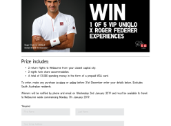 Win 1 of 5 VIP Uniqlo x Roger Federer Experiences