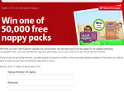 Win 1 of 50,000 free nappy packs!