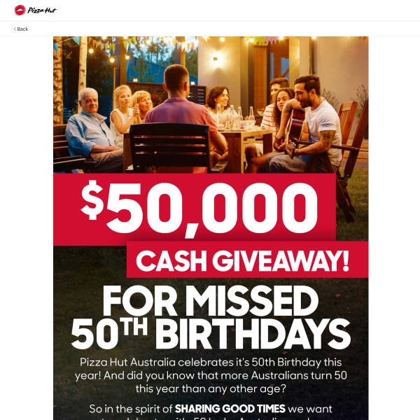 Win 1 of 50 $1,000 Prizes!