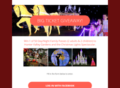 Win 1 of 50 Day/Night Family Passes to Hunter Valley Gardens and the Christmas Lights Spectacular