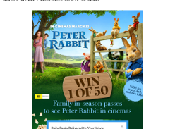 Win 1 of 50 Family Movie Passes for Peter Rabbit