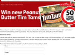 Win 1 of 50 Peanut Butter Tim Tam packs!