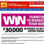 Win 1 of 6 $5,000 'Fantastic Furniture' vouchers!