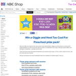 Win 1 of 6 Giggle & Hoot 'Too Cool For Pre-School' prize packs!