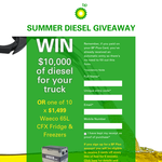 Win $10,000 of diesel for your truck or 1 of 10 Waeco 65L CFX fridge & freezers!