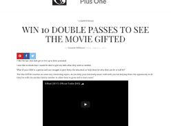 Win 10 Double Passes to See the Movie Gifted