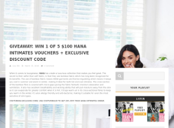 Win $100 Hana Intimates Vouchers