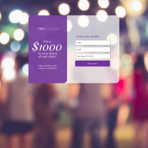 Win $1000 in Event Tickets of your Choice!