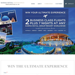 Win 2 Business Class Flights and Seven (7) nights accommodation for two (2) people at one Karma Resort location (world wide)