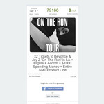 Win 2 x tickets to Beyonce & Jay-Z's 'On The Run' concert in LA, including flights, accomodation & $1,000 spending money!