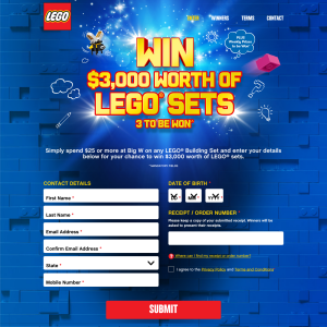 Win $3,000 worth of LEGO sets