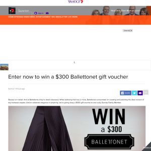 Win $300 Ballettonet voucher