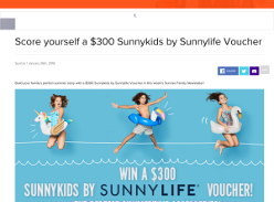 Win $300 Sunny Kids by Sunnylife voucher