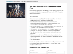 Win 4 VIP tix to the UEFA Champions League Final!