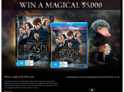Win $5,000 cash or 1 of 20 copies of 'Fantastic Beasts & Where To Find Them' on DVD!