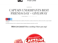 Win 5 Blu-Ray disc of Captain Underpants