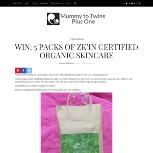 Win 5 packs of Z'kin Certified Organic SKincare