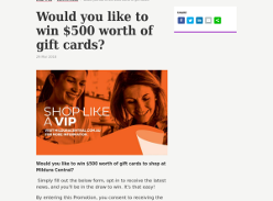 Win $500 worth of gift cards to shop at Mildura Central