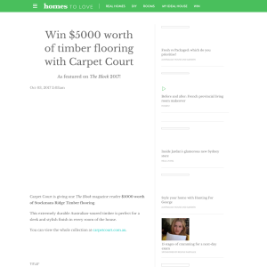 Win $5000 Worth Of Timber Flooring With Carpet Court