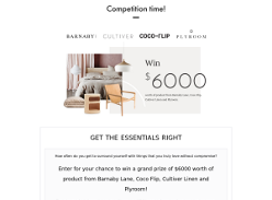 Win $6000 worth of product from Barnaby Lane, Coco Flip, Cultiver Linen and Plyroom