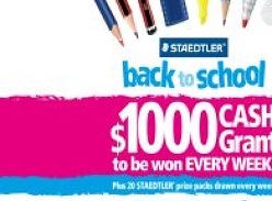 Win a $1,000 cash grant every week + 20 Staedtler prize packs to be won weekly!