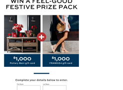Win a $1,000 Pottery Barn & $1,000 Frankie4 Gift Card