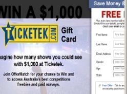 Win a $1,000 Ticketek.com gift card