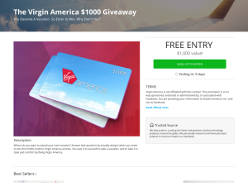 Win a $1,000 'Virgin America' gift voucher!