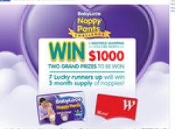Win a $1,000 Westfield gift voucher or a 3 month supply of Babylove nappies!
