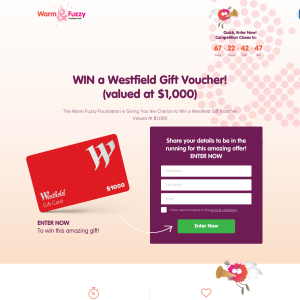 Win a $1,000 Westfield Gift Voucher