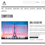 Win a $10,000 trip to anywhere in the world!